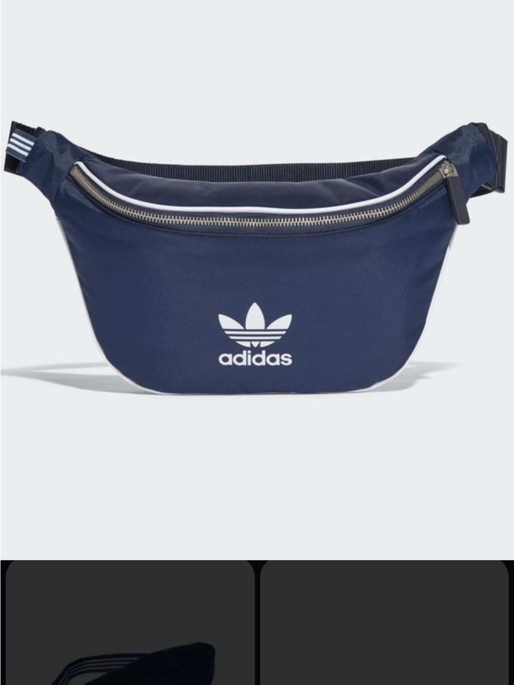 adidas Navy Trefoil Crossbody Belt Bag with White Logo